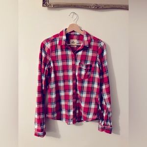 Hollister Red Flannel Shirt Women’s Size Small Plaid Shirt